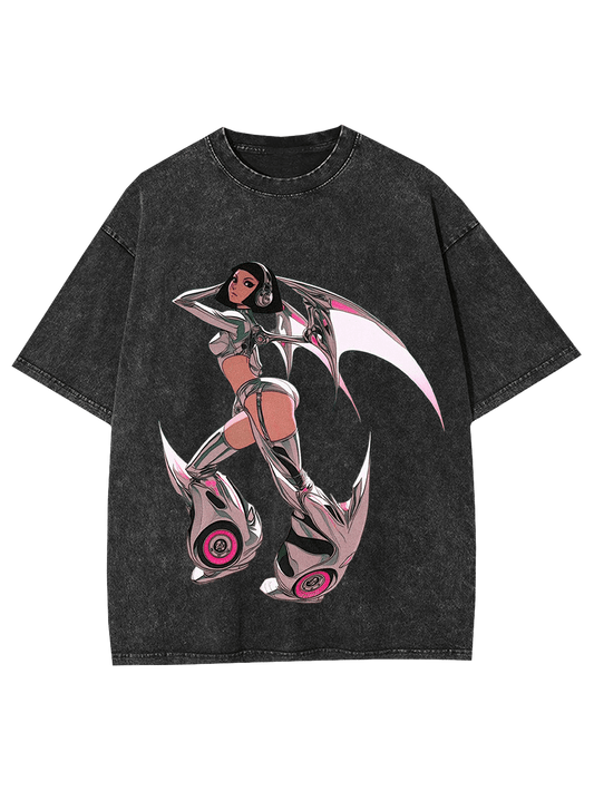 Neon Winged Warrior Washed Tee