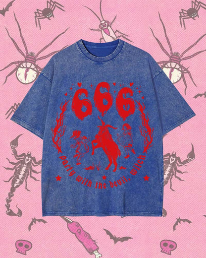 PARTY WITH THE DEVIL, WITCH Y2K WASHED TEE