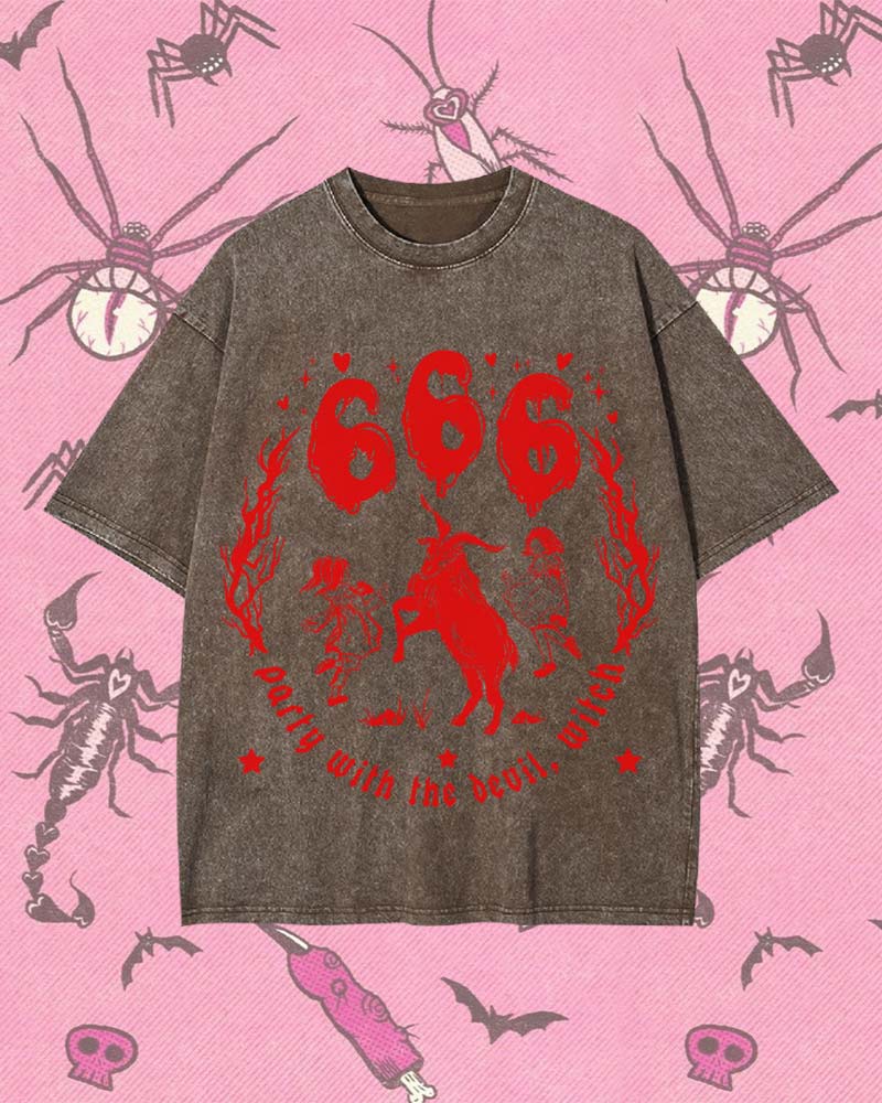 PARTY WITH THE DEVIL, WITCH Y2K WASHED TEE