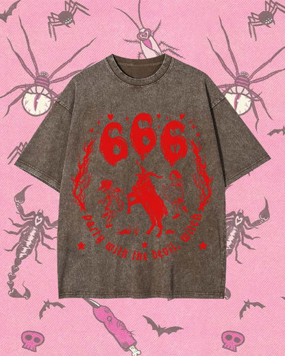 PARTY WITH THE DEVIL, WITCH Y2K WASHED TEE
