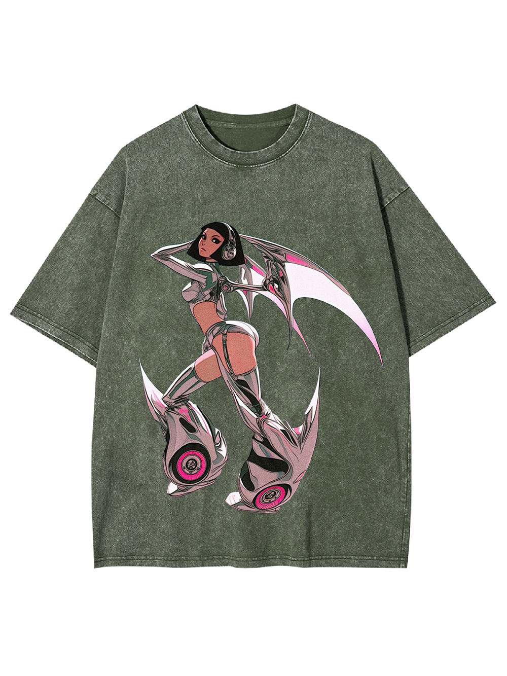 Neon Winged Warrior Washed Tee