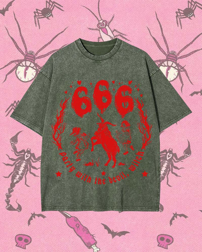 PARTY WITH THE DEVIL, WITCH Y2K WASHED TEE