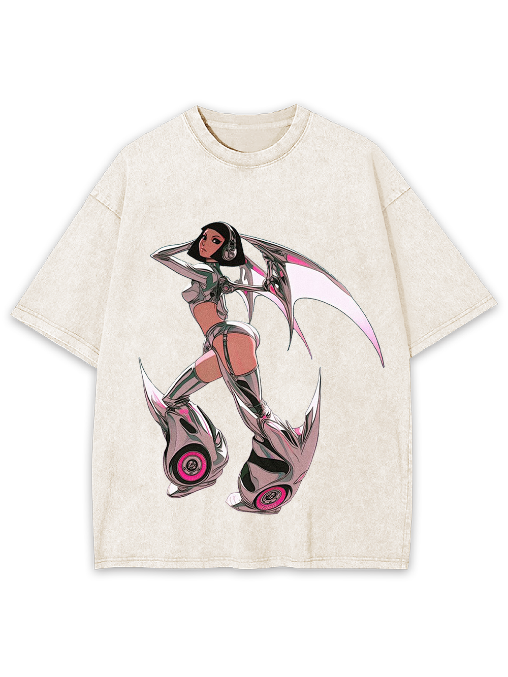 Neon Winged Warrior Washed Tee