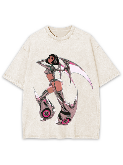 Neon Winged Warrior Washed Tee
