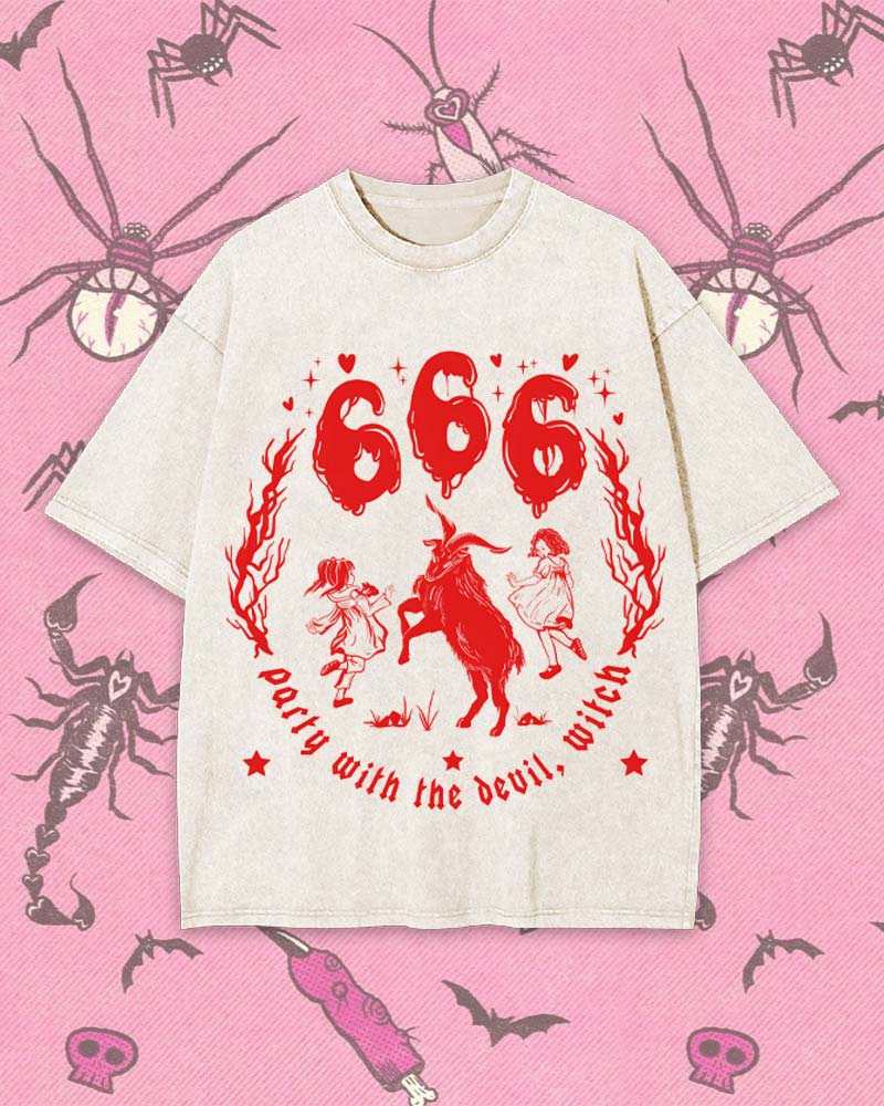 PARTY WITH THE DEVIL, WITCH Y2K WASHED TEE