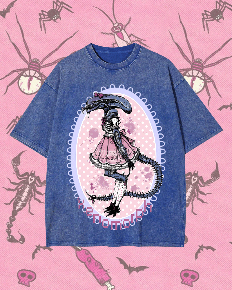 ALIEN PRINCESS IN PINK WASHED TSHIRT